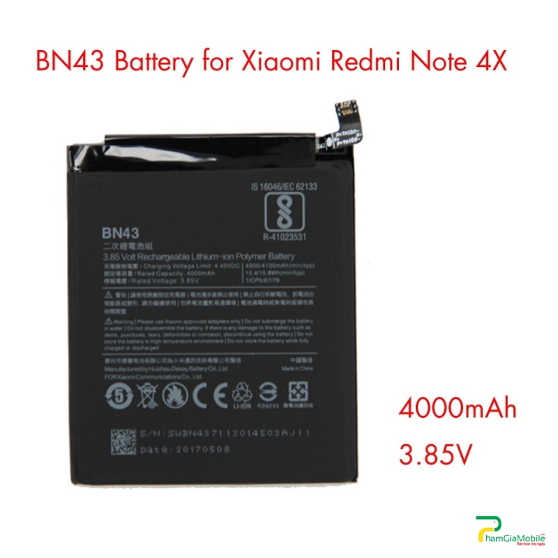 Địa Chỉ Mua Thay Pin Xiaomi RedMi Note 4X BN43 Được PhạmGiaMobile Bảo Hành Chu Đáo 1 Đổi 1 Trong Thời Gian Bảo Hành Gặp Lỗi thay thế lấy liên nhanh chống giao hàng toàn quốc 
