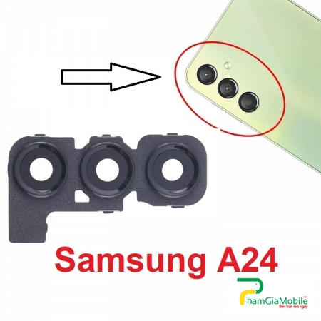 Bộ Kính Camera Sau Samsung Galaxy A24 4G SM-A245F Camera Lens Cover Màu Đen Có Khung