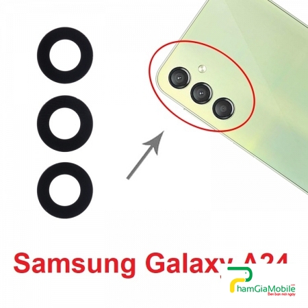 Bộ Kính Camera Sau Samsung Galaxy A24 4G SM-A245F Camera Lens Cover Màu Đen