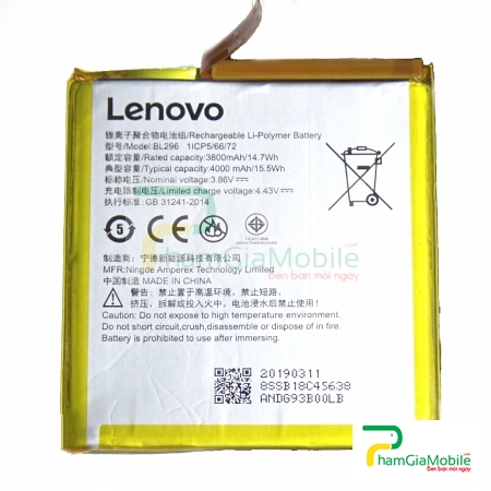 Pin Lenovo Z6 Pro Chính Hãng, Hư Pin, Phù Pin Lấy Liền
